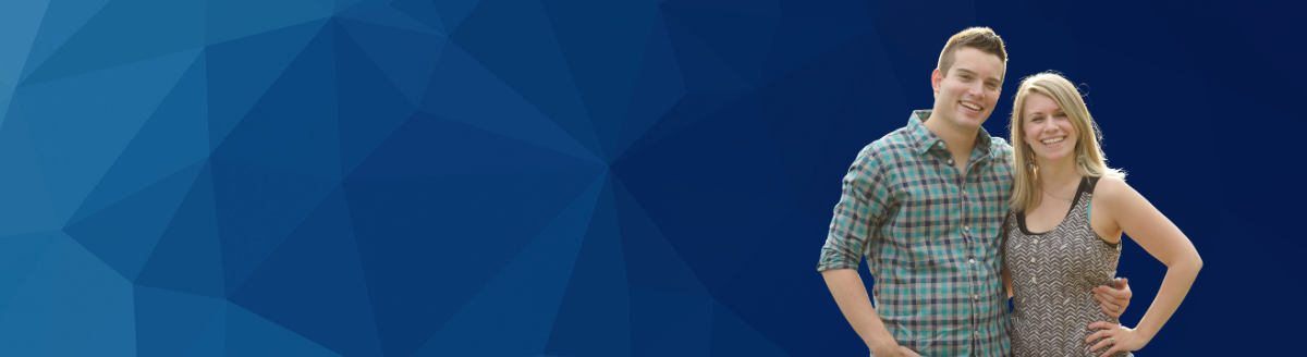 Image shows a couple who are likely to be saving money in the UK.